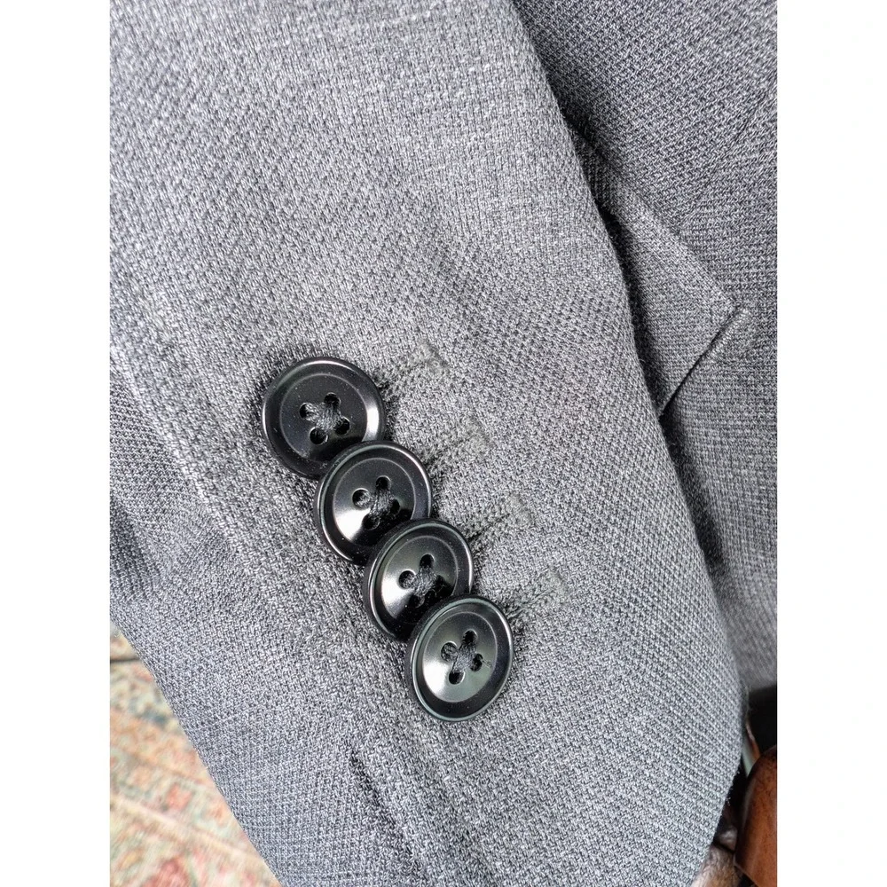 UNTUCKit Sport Coat Mens 44R Grey 100% Wool Viaggio‎ Natural Stretch Blazer FLAW